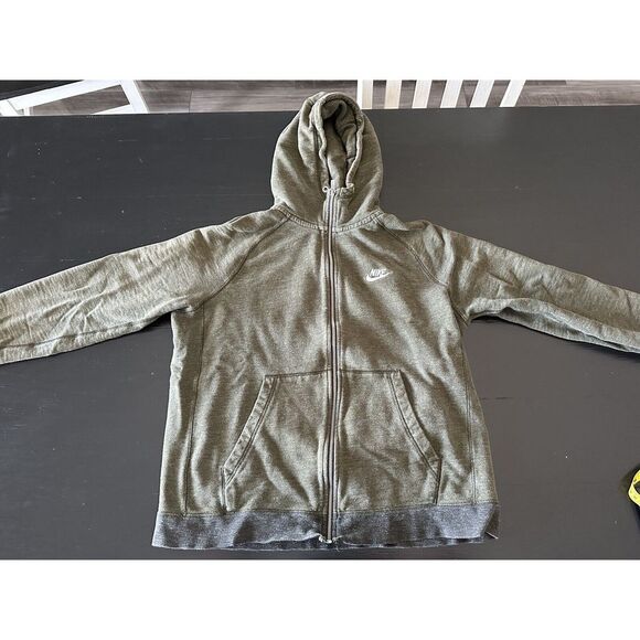 Vintage Nike Red Tag Men's Full‎ Zip Two Tone Green Hoodie Jacket Size L - Picture 1 of 9